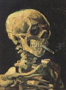 Vincent Van Gogh Skull with Burning Cigarette (nn04) oil painting artist